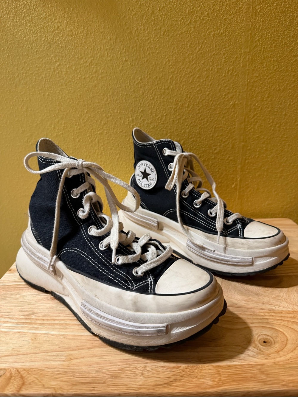 Converse Black and White Platform High-Top Sneakers